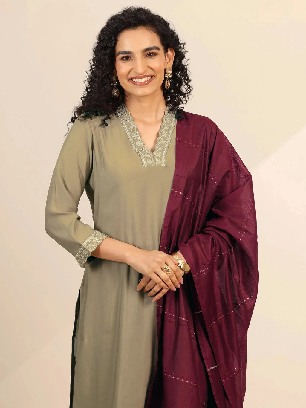 Gerua Golden Solid Silk Blend Straight Suit Set With Dupatta