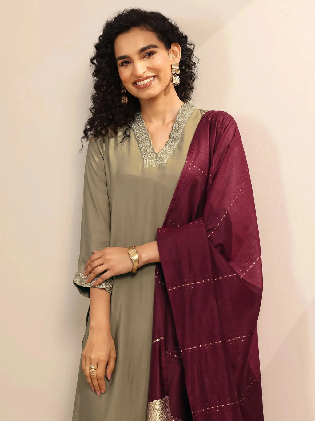 Gerua Golden Solid Silk Blend Straight Suit Set With Dupatta