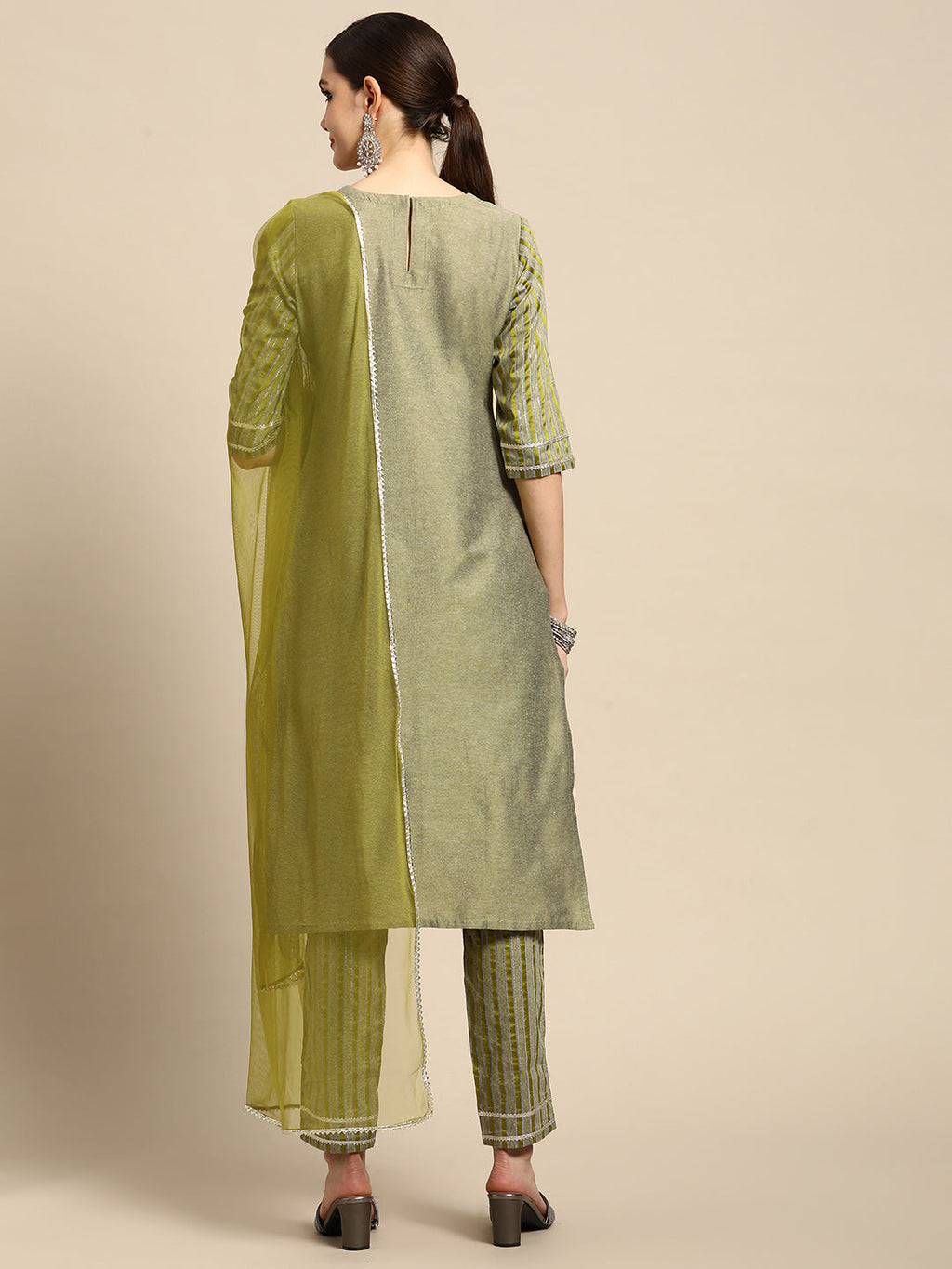 Gerua Green Yoke Design Cotton Blend Suit Set