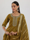 Gerua Mustard Yoke Design Silk Blend Straight Suit With Dupatta