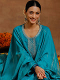 Gerua Green Yoke Design Silk Blend Straight Suit With Dupatta
