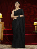 Libas Art Black Floral Embroidered Georgette Saree