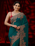 Libas Green Embellished Georgette Saree