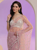 Libas Lavender Floral Embellished Net Saree