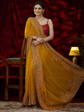 Libas Mustard Embellished Georgette Saree