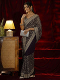 Libas Purple Embroidered Georgette Saree