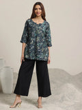 Libas Black Solid Silk Trousers