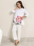 Libas Off White Solid Cotton Trousers