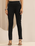 Gerua Black Solid Rayon Blend Jegging