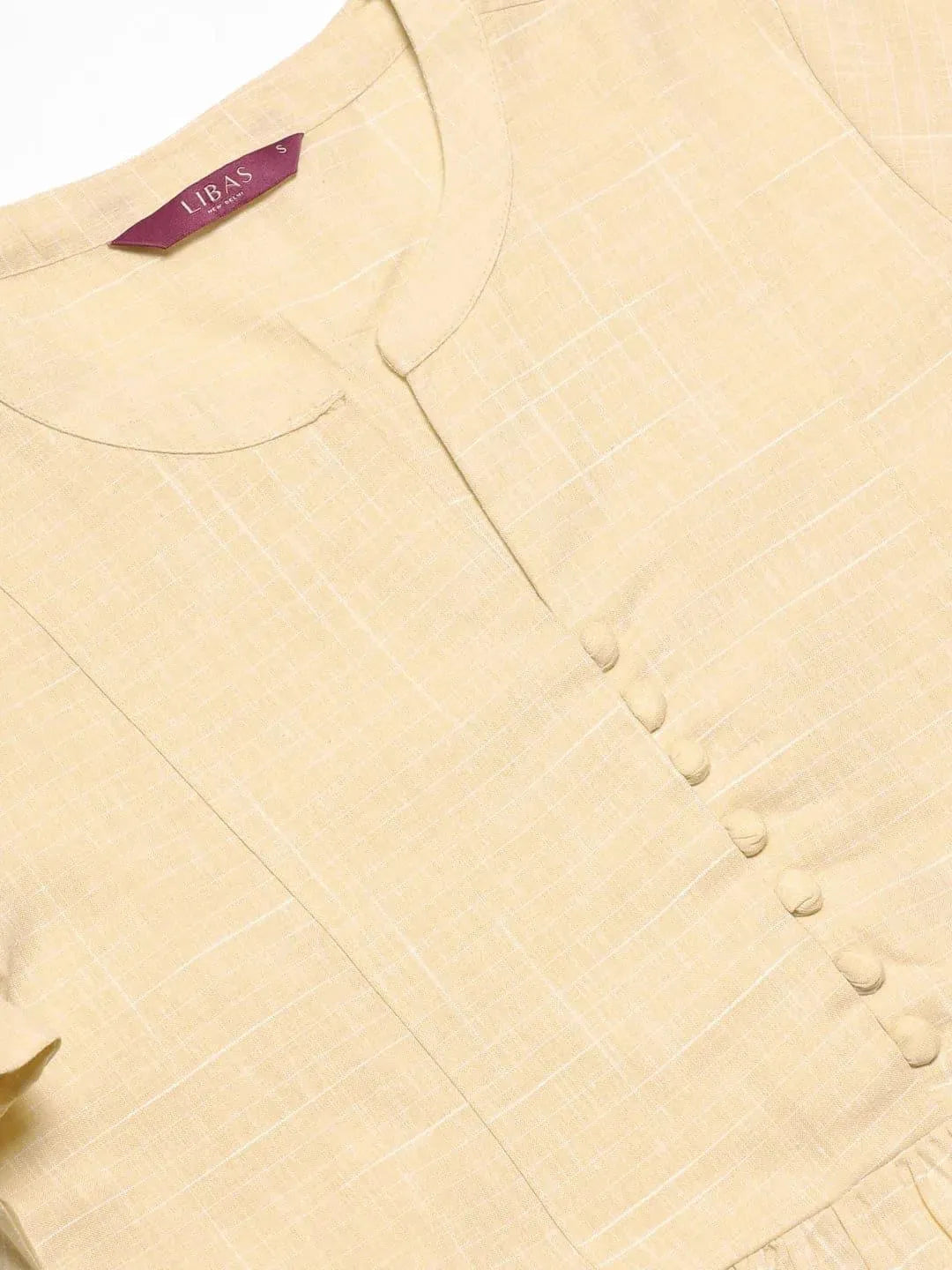 Libas Beige Printed Cotton Kurti