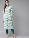 Libas Blue Printed Cotton Kurta