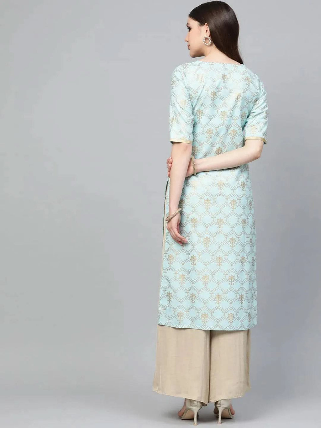 Libas Blue Printed Cotton Kurta
