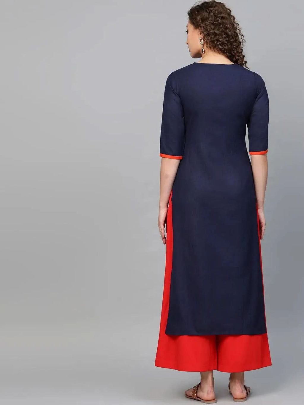 Libas Blue Printed Cotton Kurta