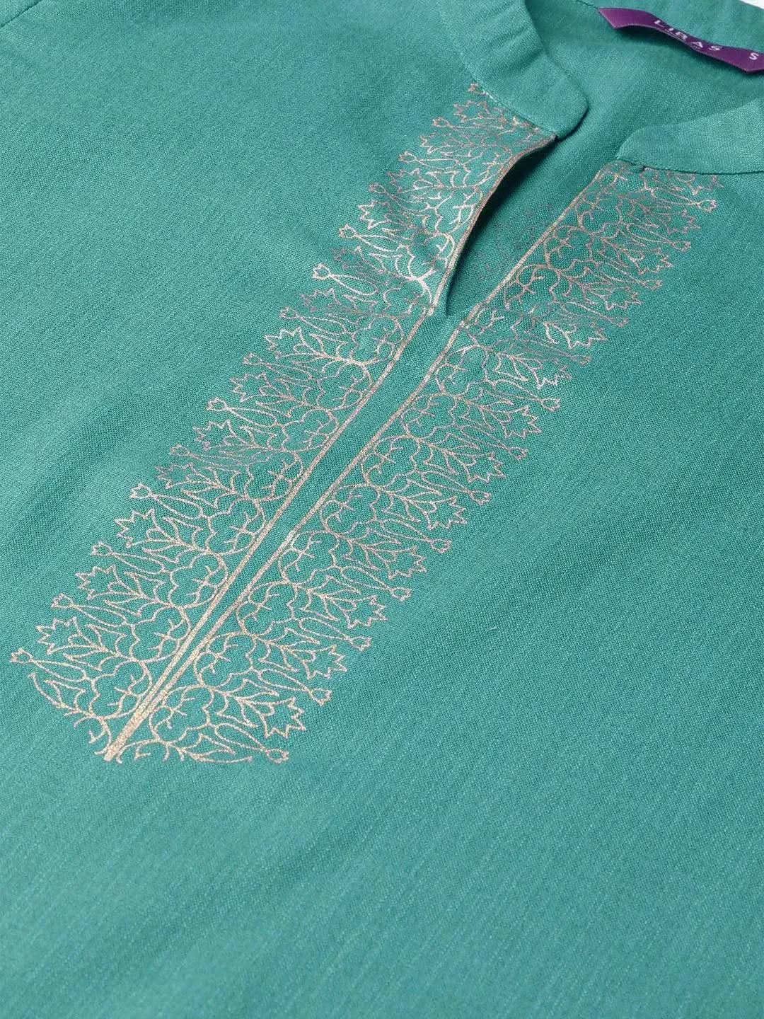 Libas Blue Printed Cotton Kurta