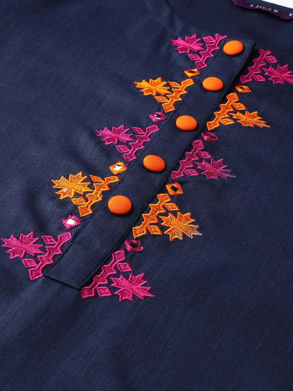 Libas Blue Printed Cotton Kurta