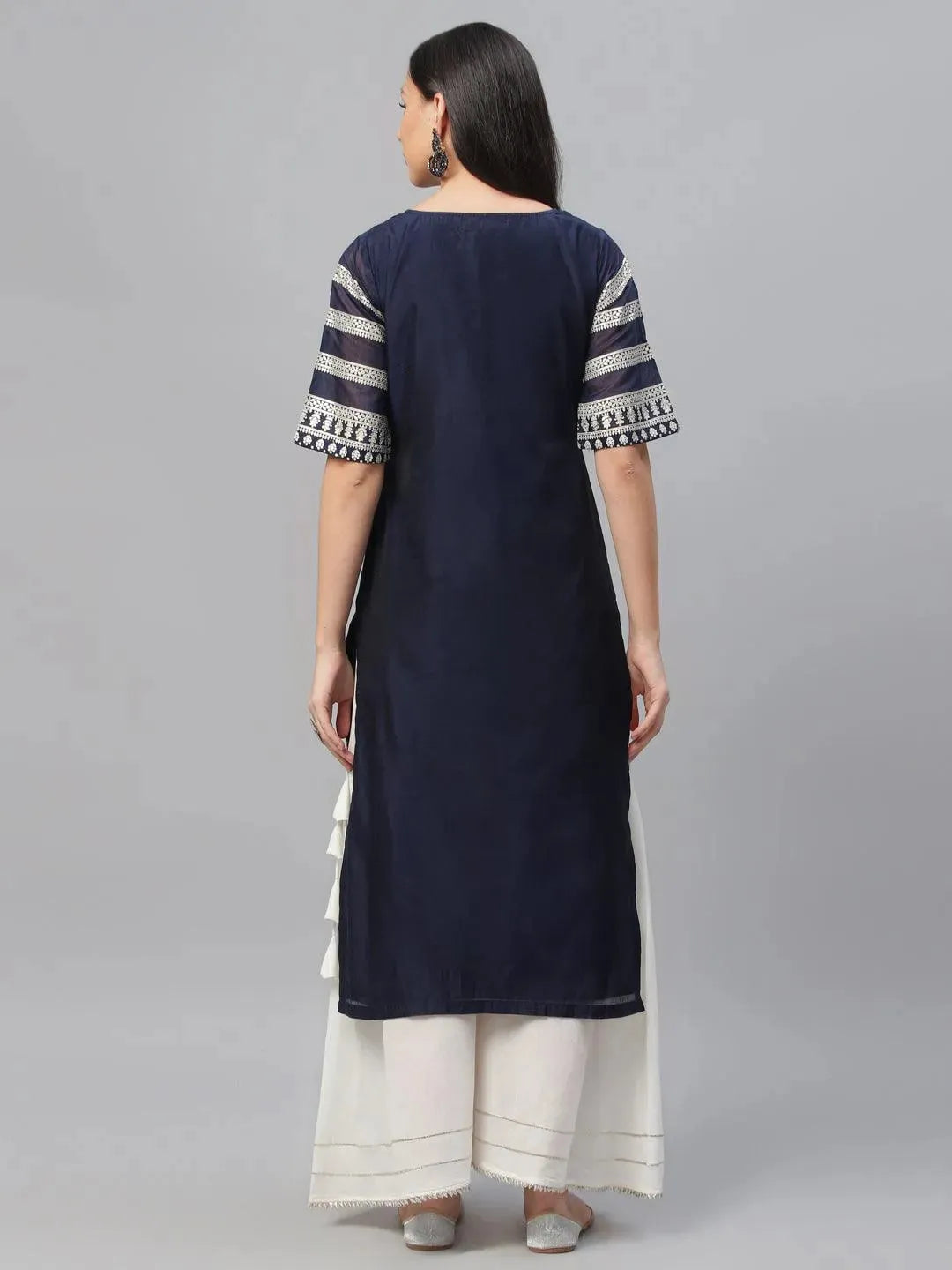 Libas Blue Printed Shantoon Kurta