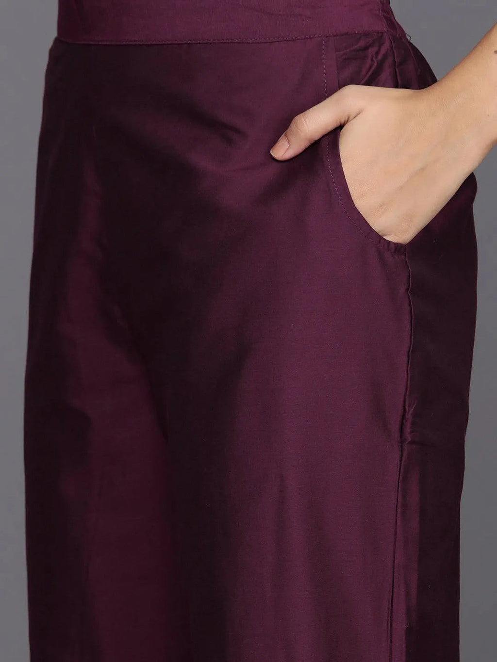 Gerua Burgundy Embroidered Silk Blend Straight Suit With Dupatta