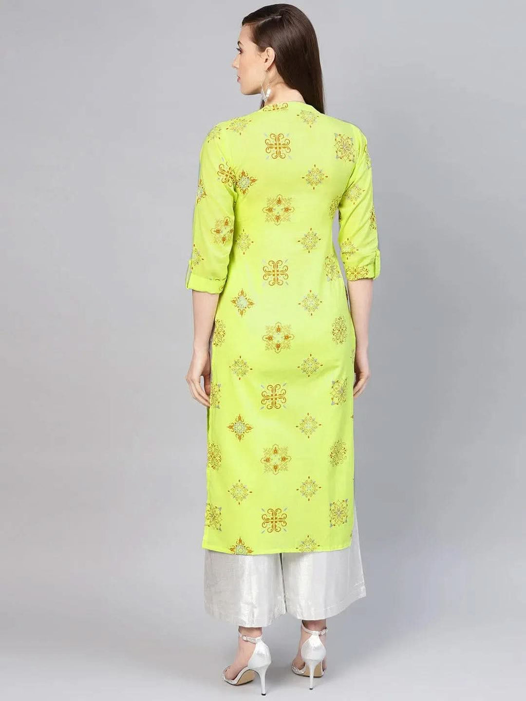 Libas Green Printed Cotton Kurta