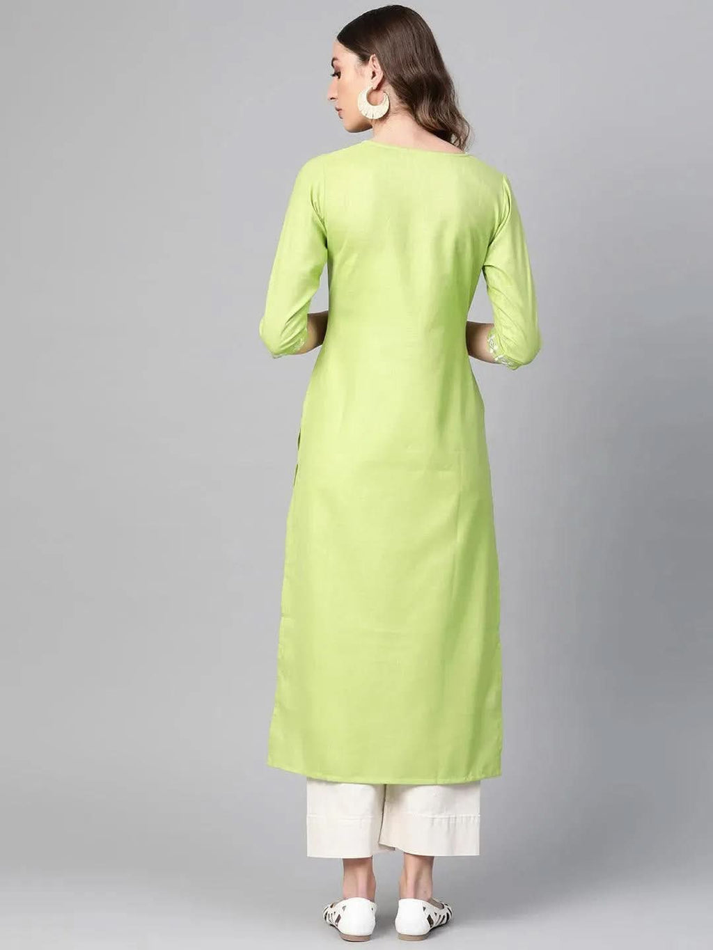 Libas Green Printed Cotton Kurta