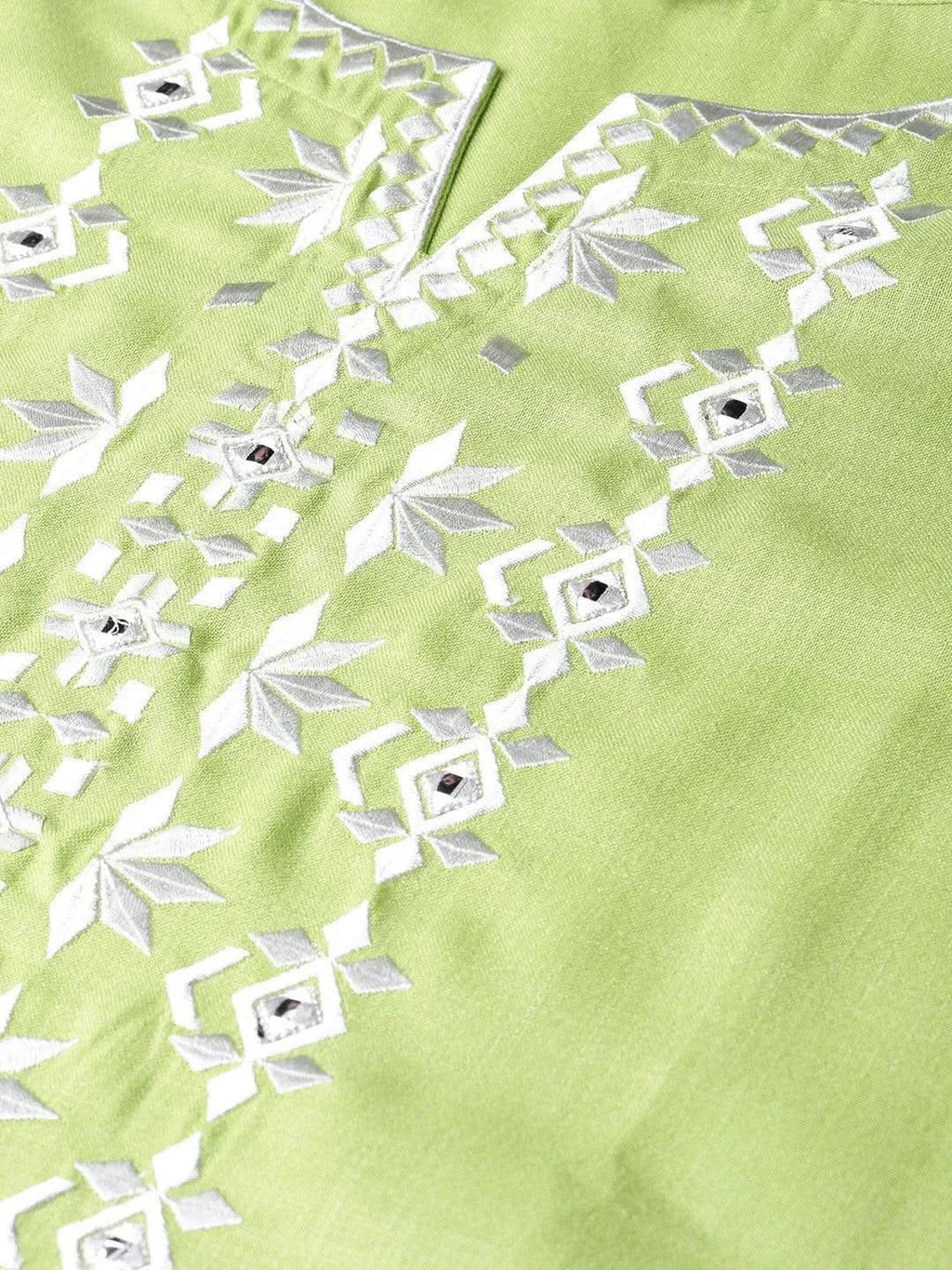 Libas Green Printed Cotton Kurta