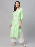 Libas Green Printed Shantoon Kurta