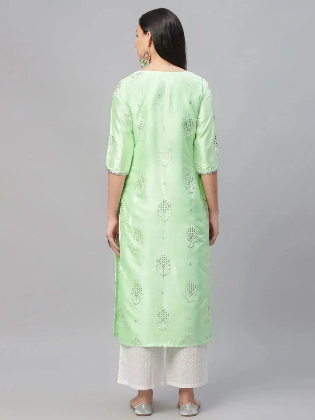 Libas Green Printed Shantoon Kurta