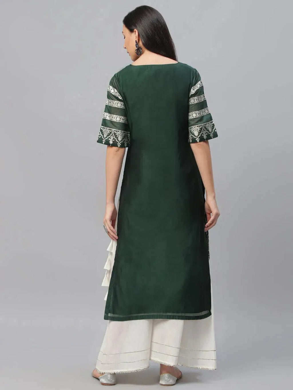 Libas Green Printed Shantoon Kurta