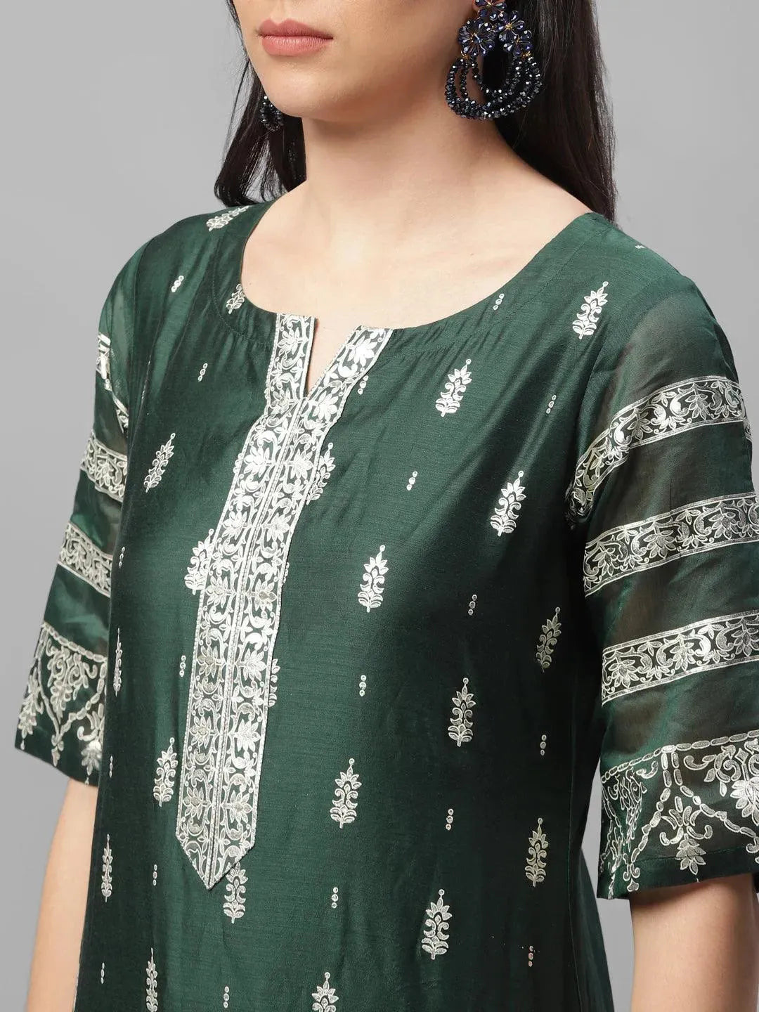 Libas Green Printed Shantoon Kurta