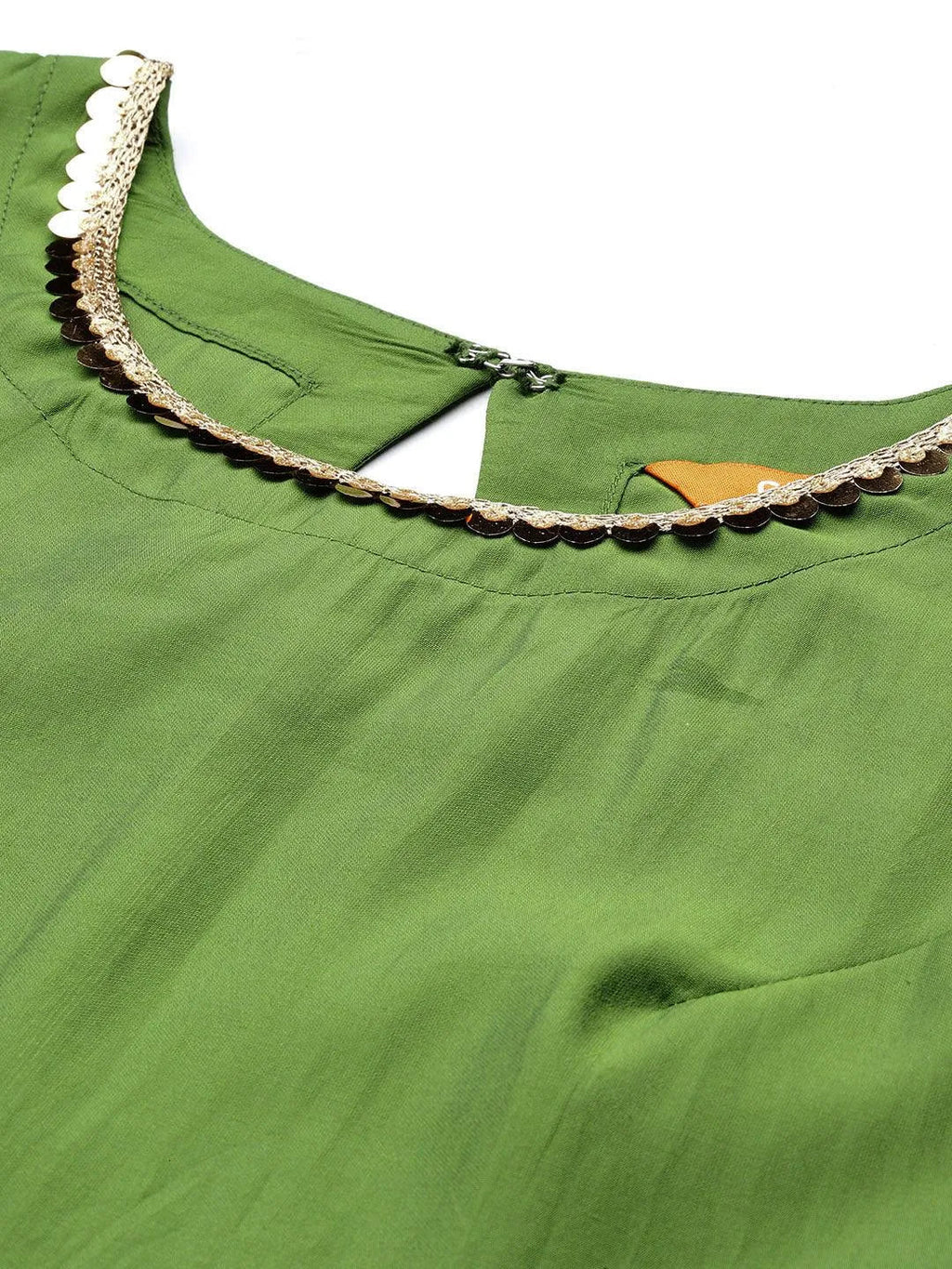 Gerua Green Solid Silk Blend Straight Suit With Dupatta