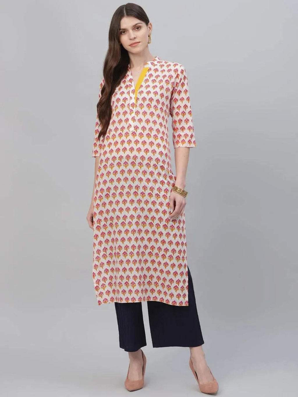 Libas Multicoloured Printed Cotton Kurta