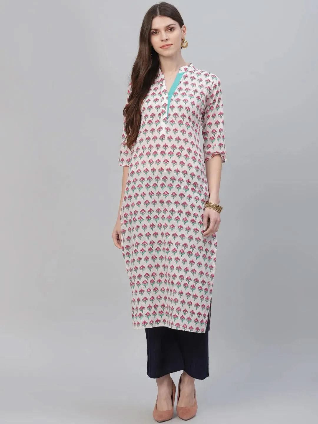 Libas Multicoloured Printed Cotton Kurta