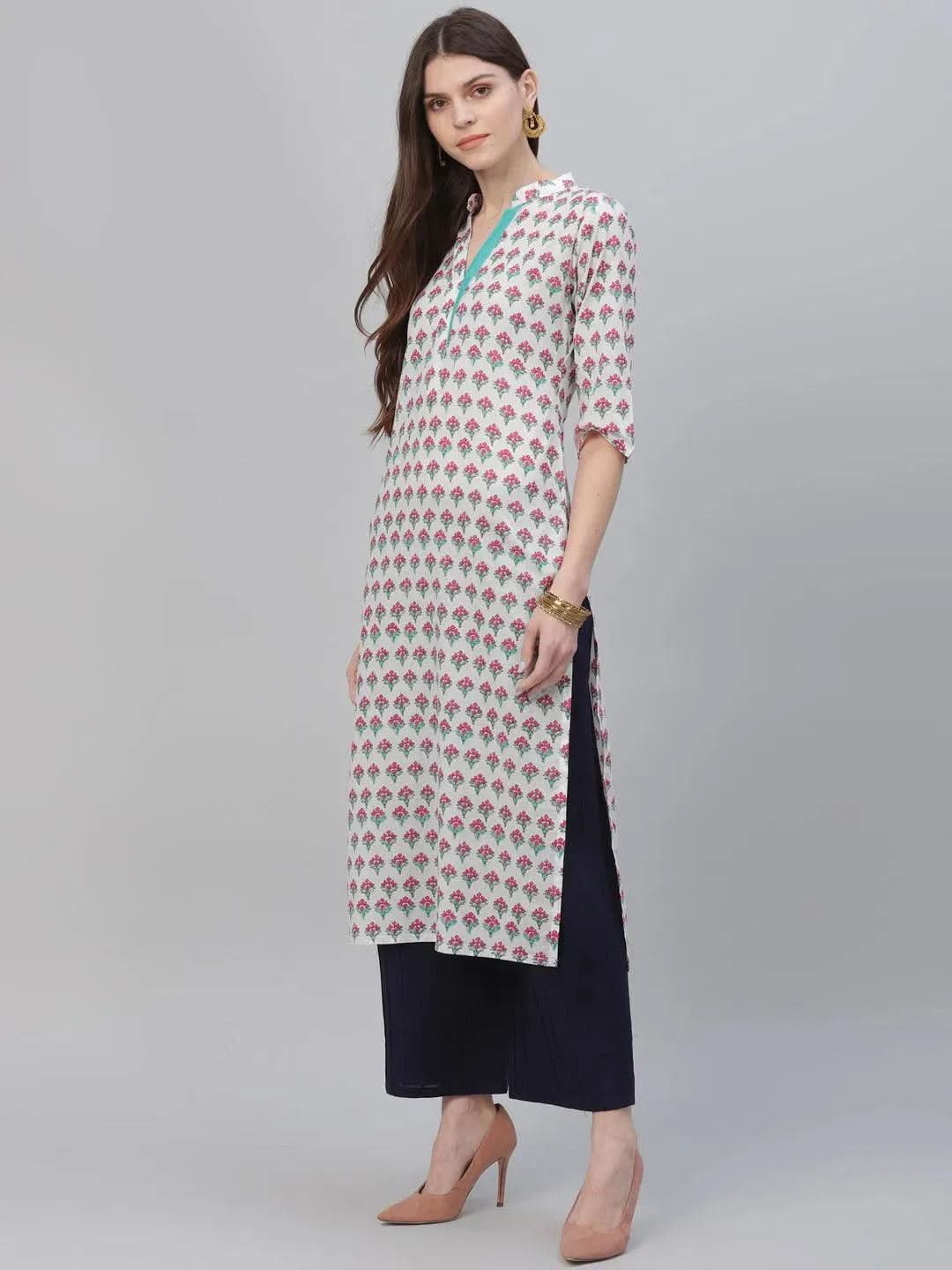 Libas Multicoloured Printed Cotton Kurta