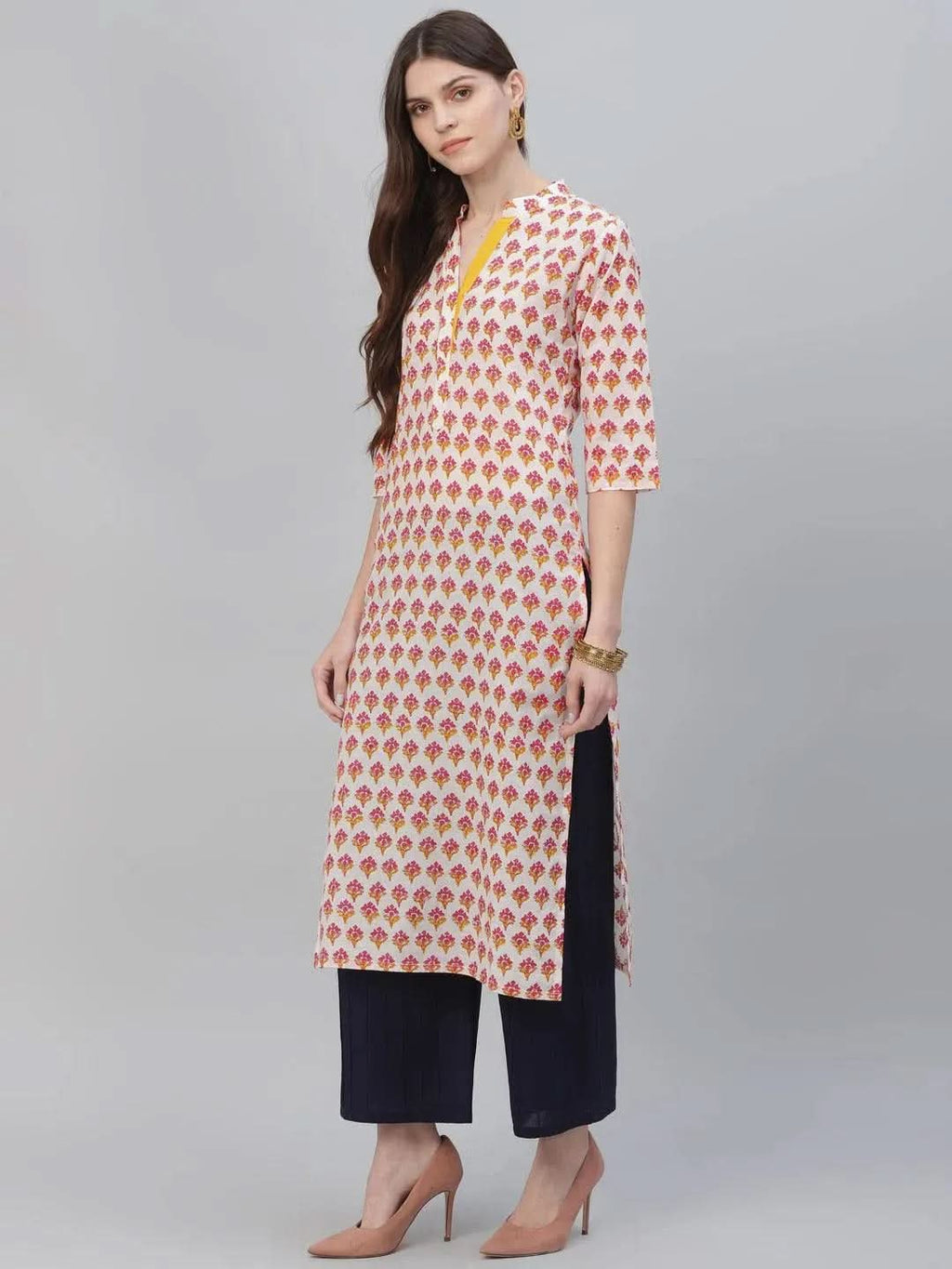 Libas Multicoloured Printed Cotton Kurta