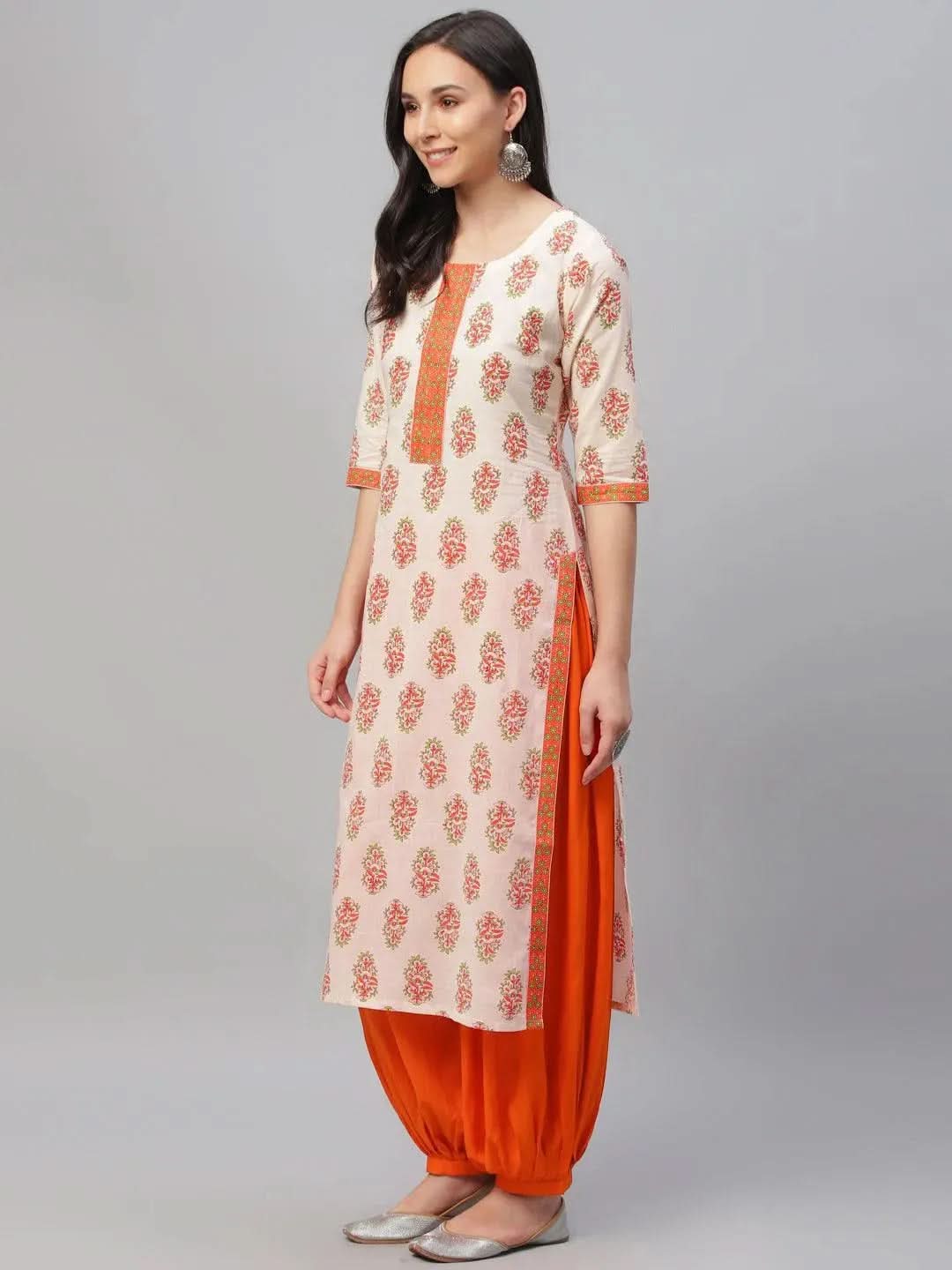 Libas Multicoloured Printed Cotton Kurta