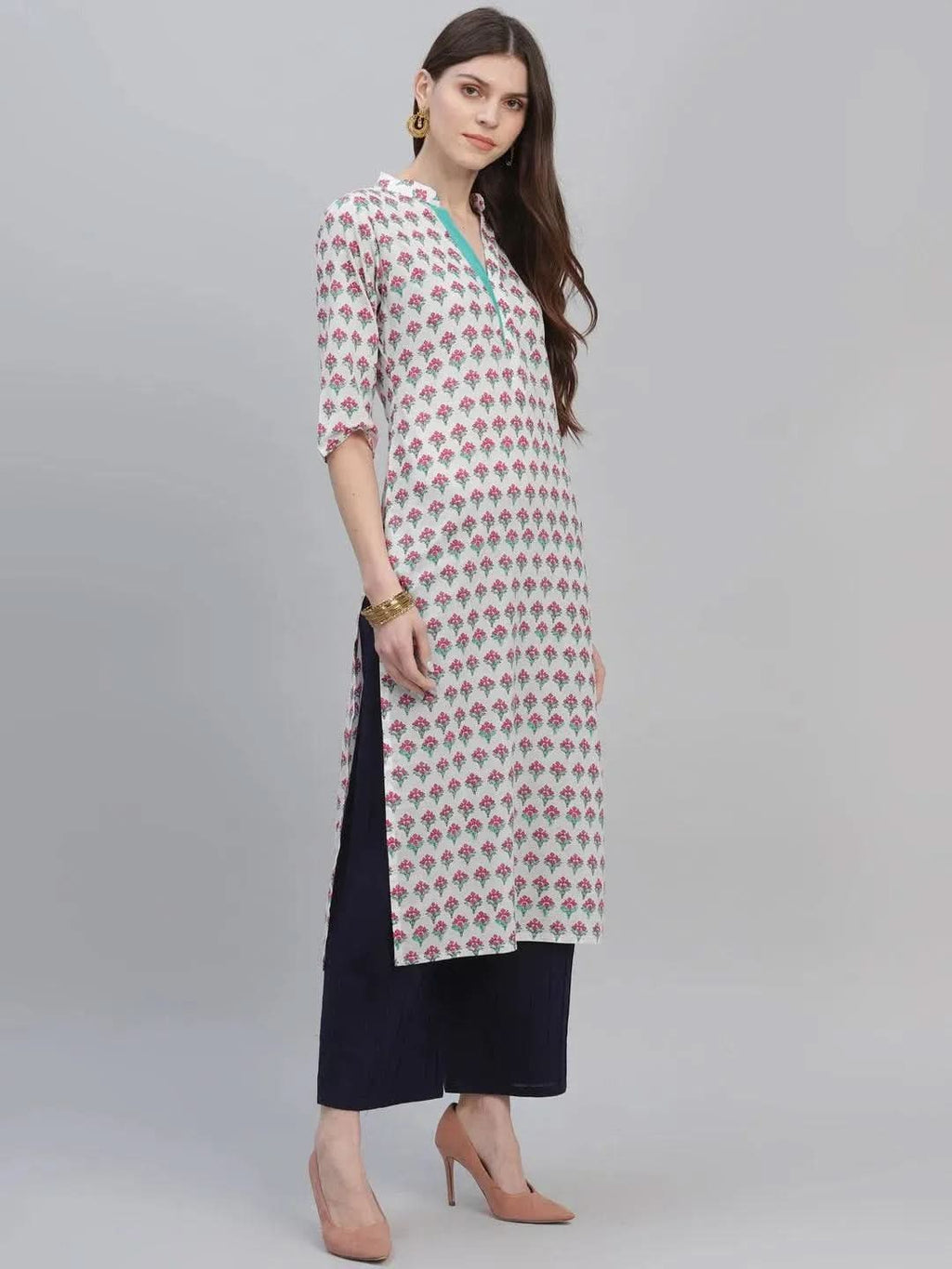 Libas Multicoloured Printed Cotton Kurta
