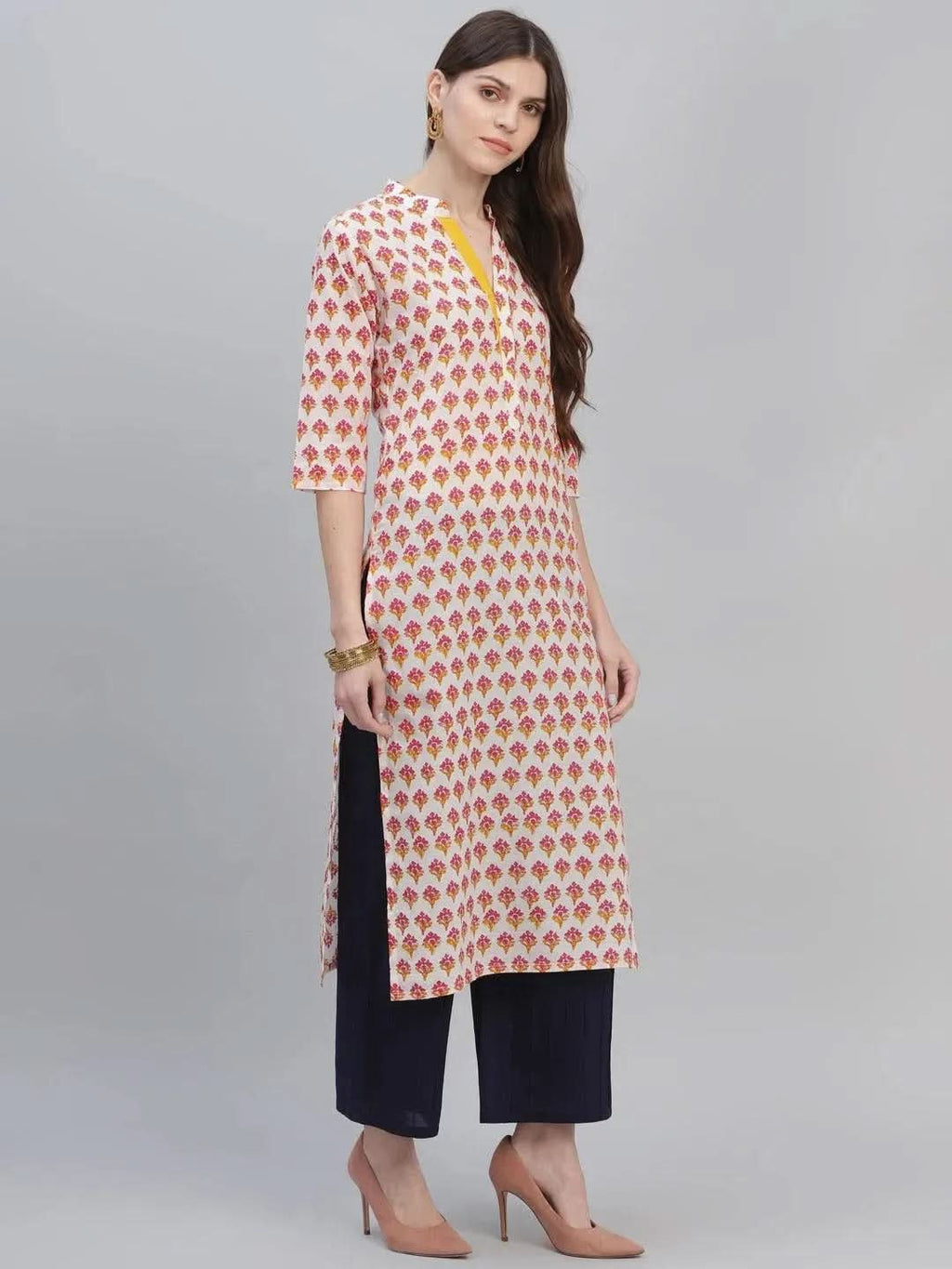 Libas Multicoloured Printed Cotton Kurta