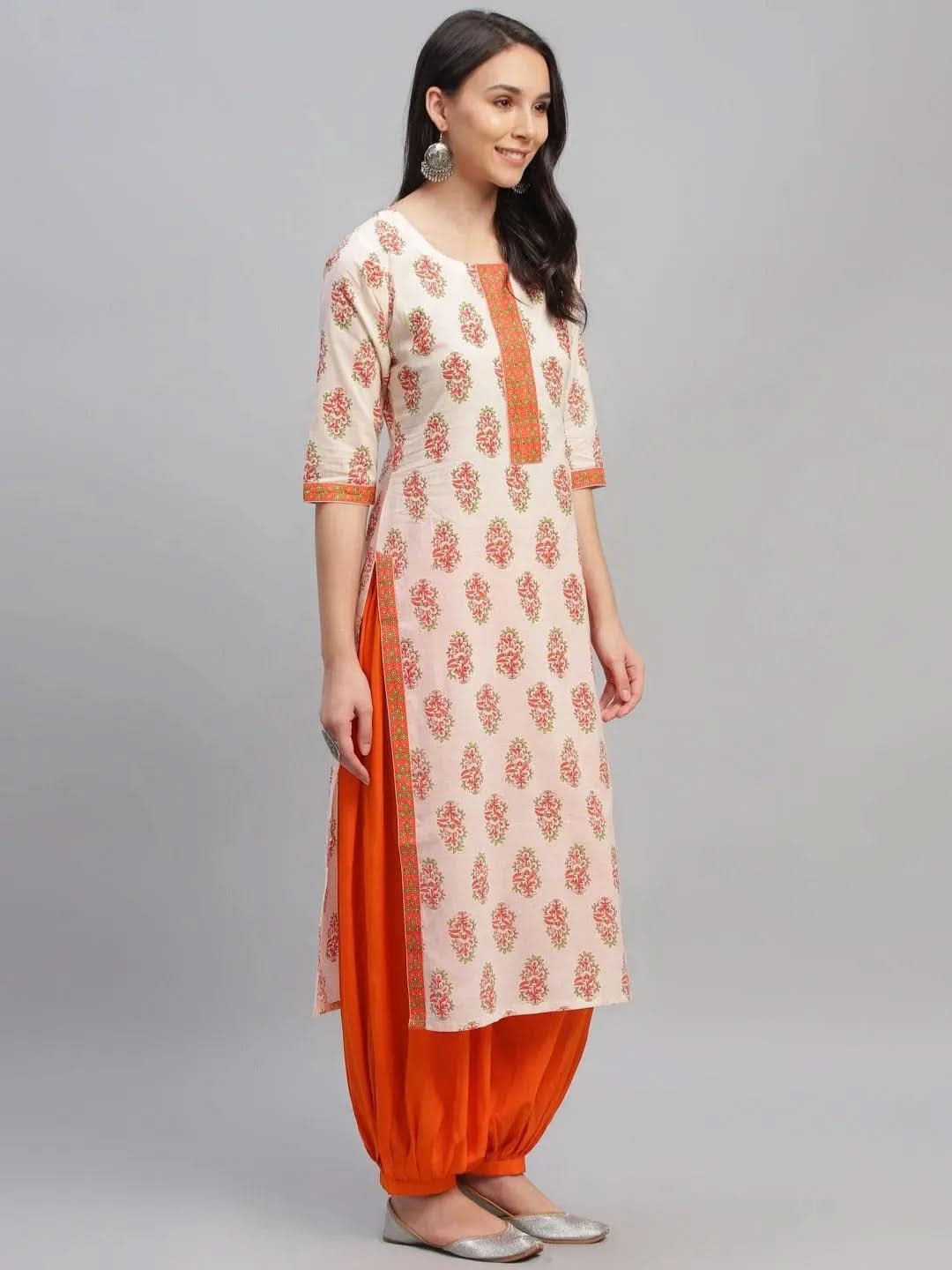 Libas Multicoloured Printed Cotton Kurta