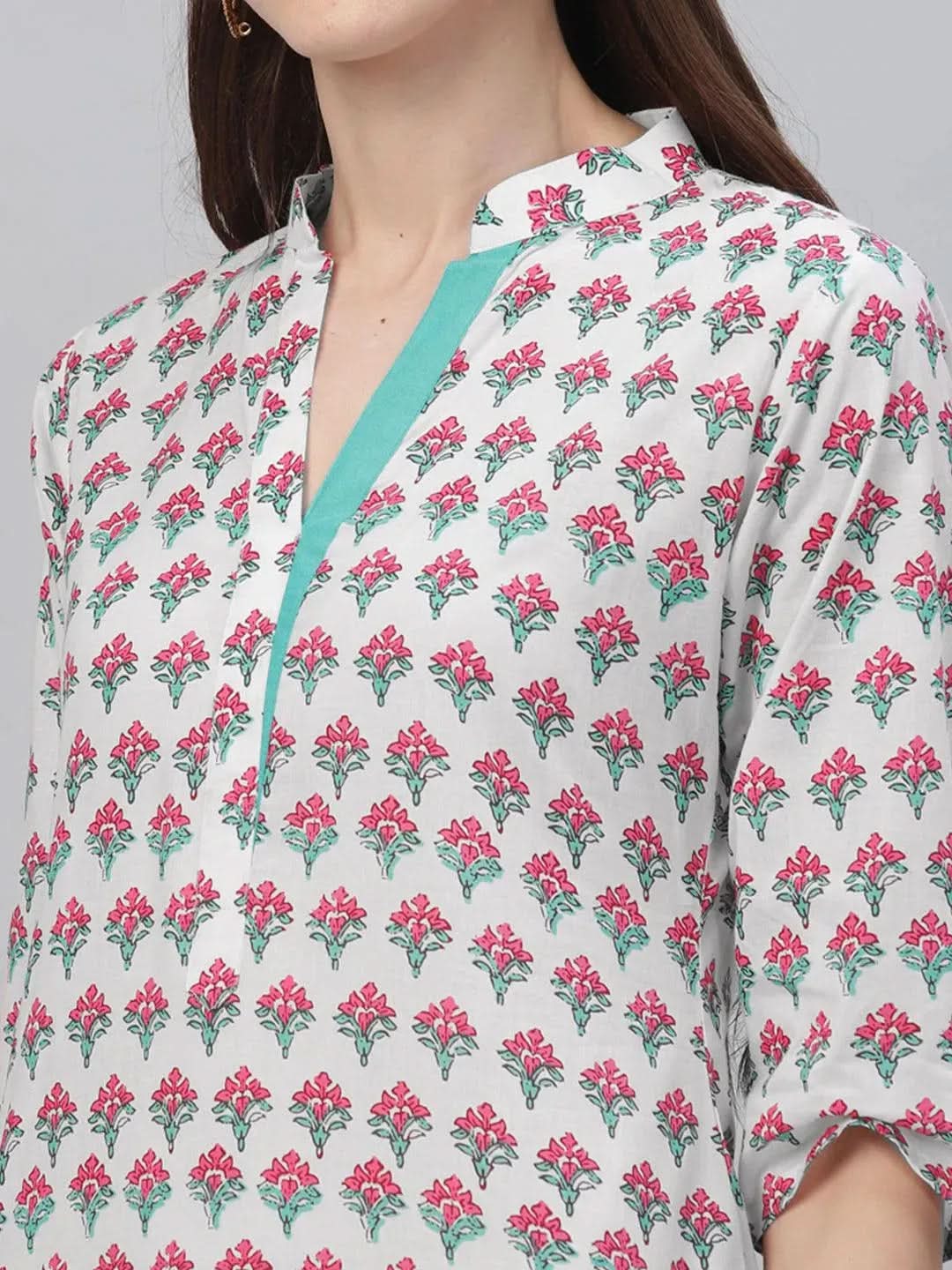 Libas Multicoloured Printed Cotton Kurta