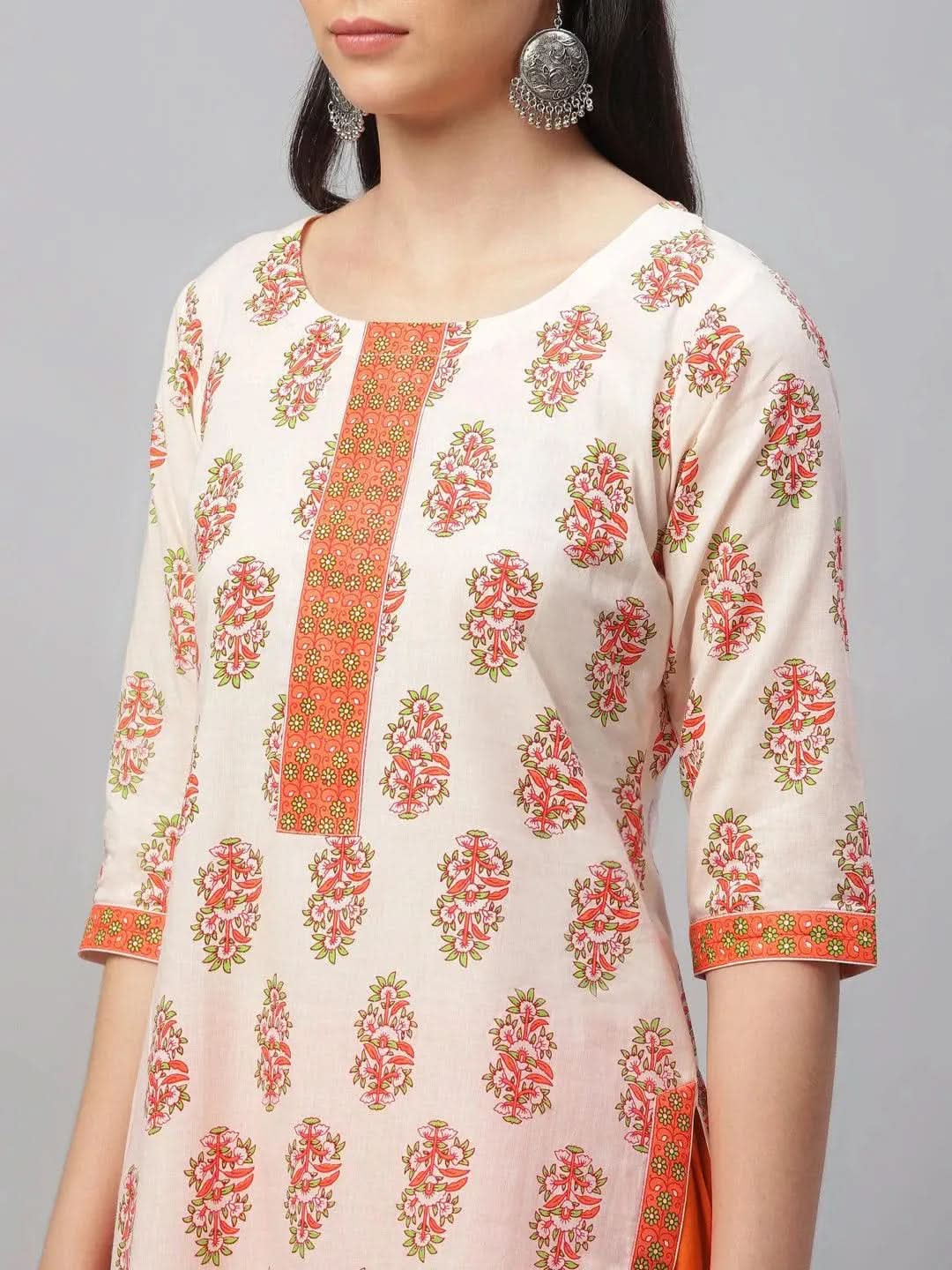 Libas Multicoloured Printed Cotton Kurta
