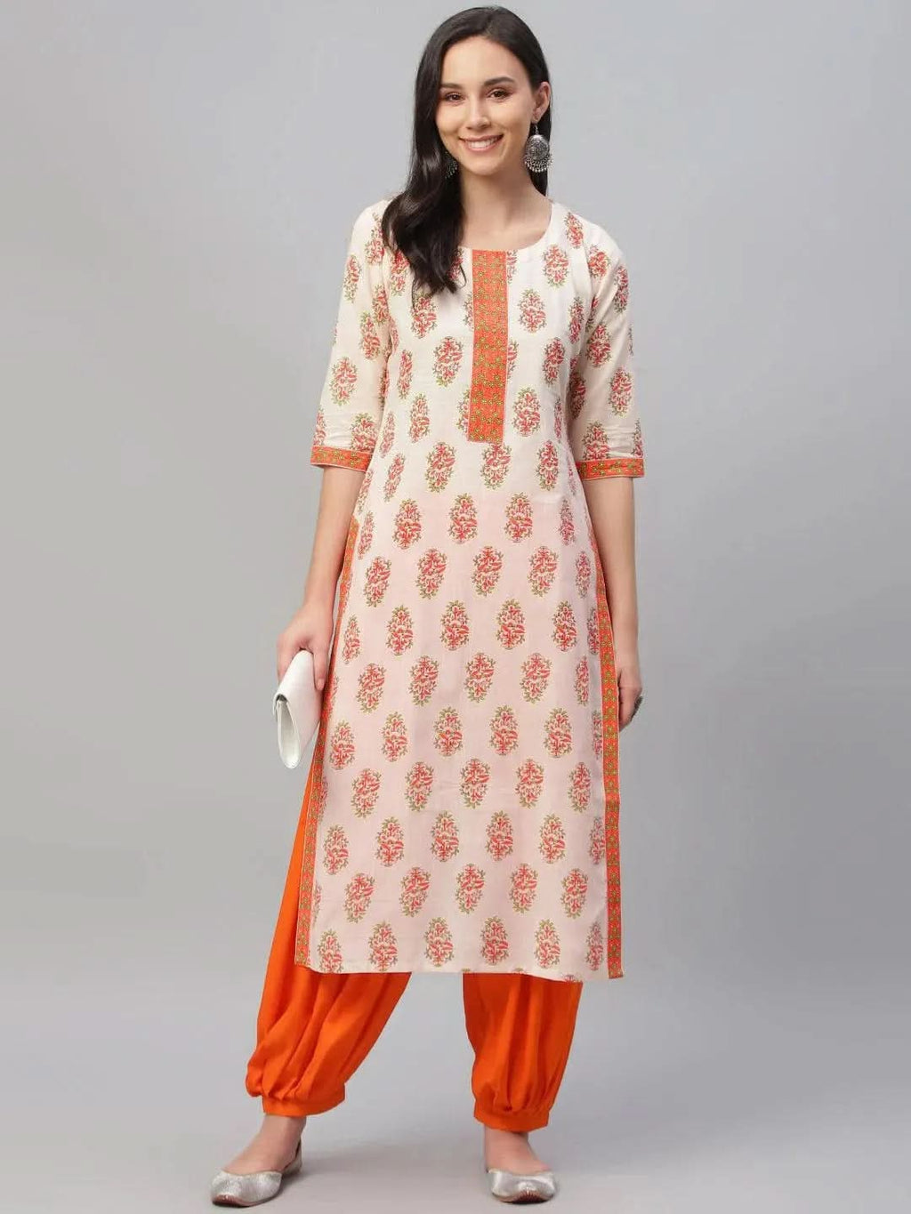 Libas Multicoloured Printed Cotton Kurta