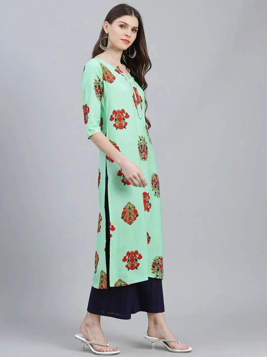 Libas Multicoloured Printed Rayon Kurta