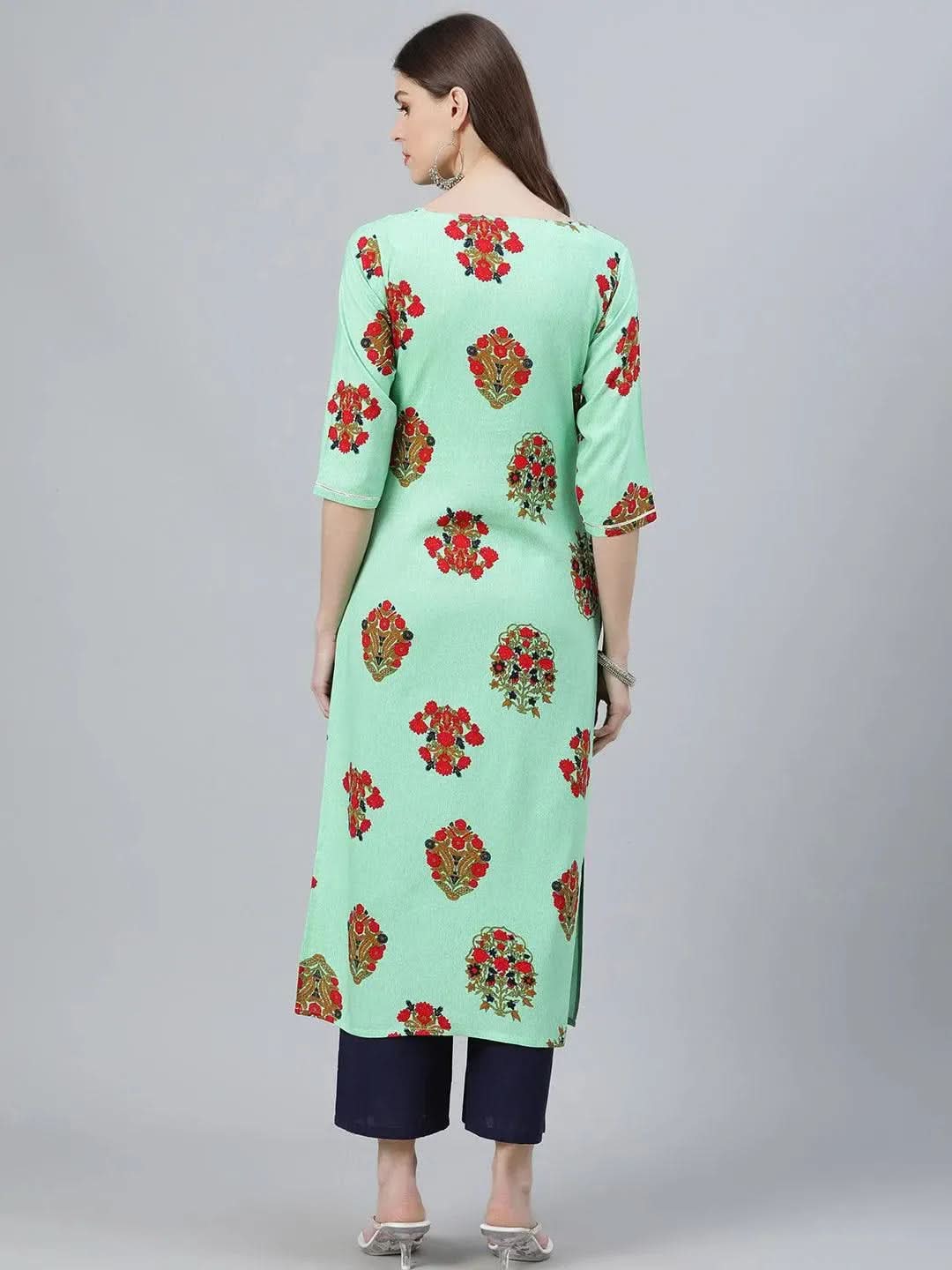 Libas Multicoloured Printed Rayon Kurta