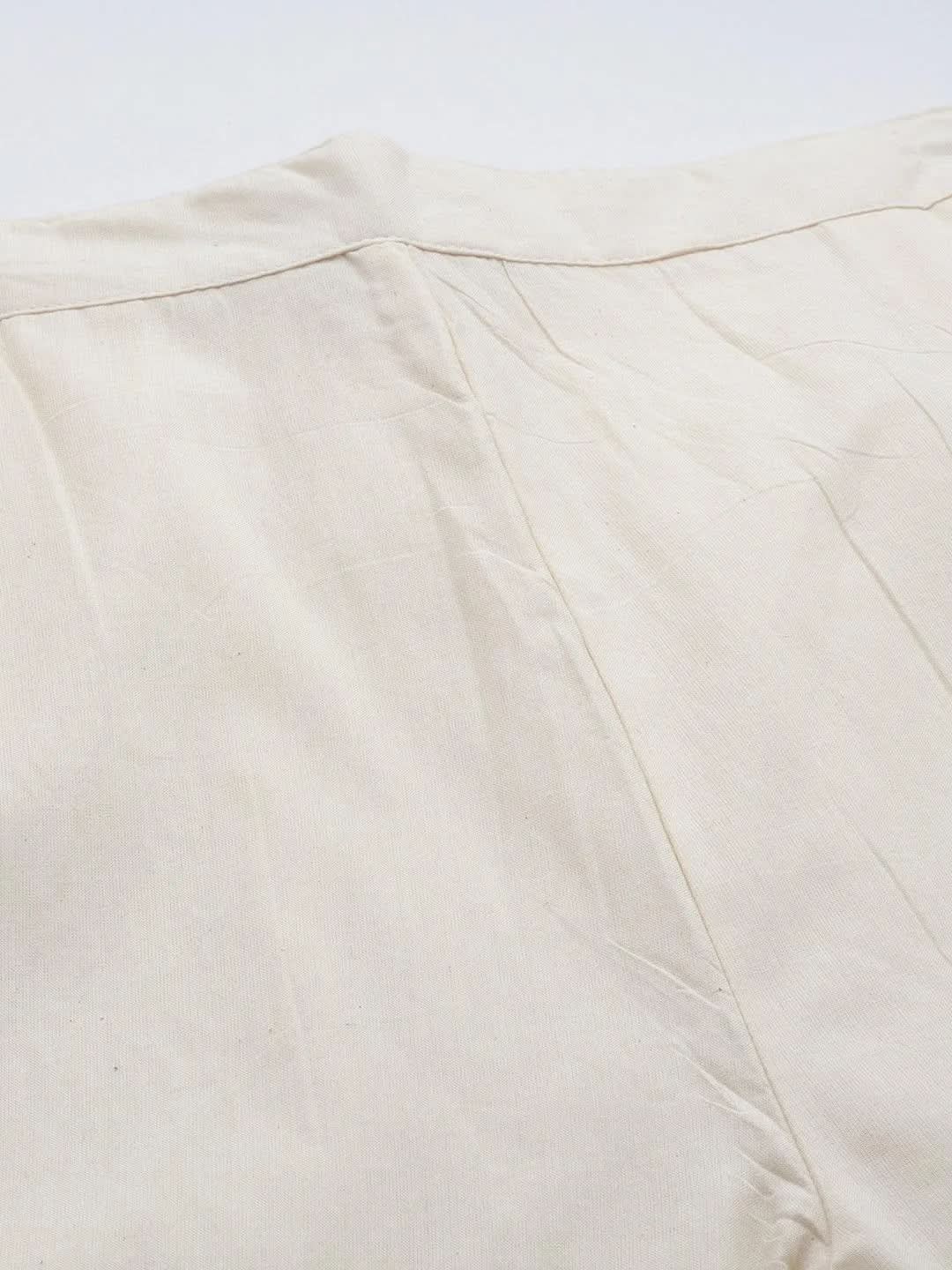Libas Off White Schiffli Cotton Palazzos