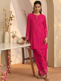 Libas Pink Embroidered Silk Blend Co-Ord Sets
