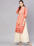 Libas Pink Printed Rayon Kurta