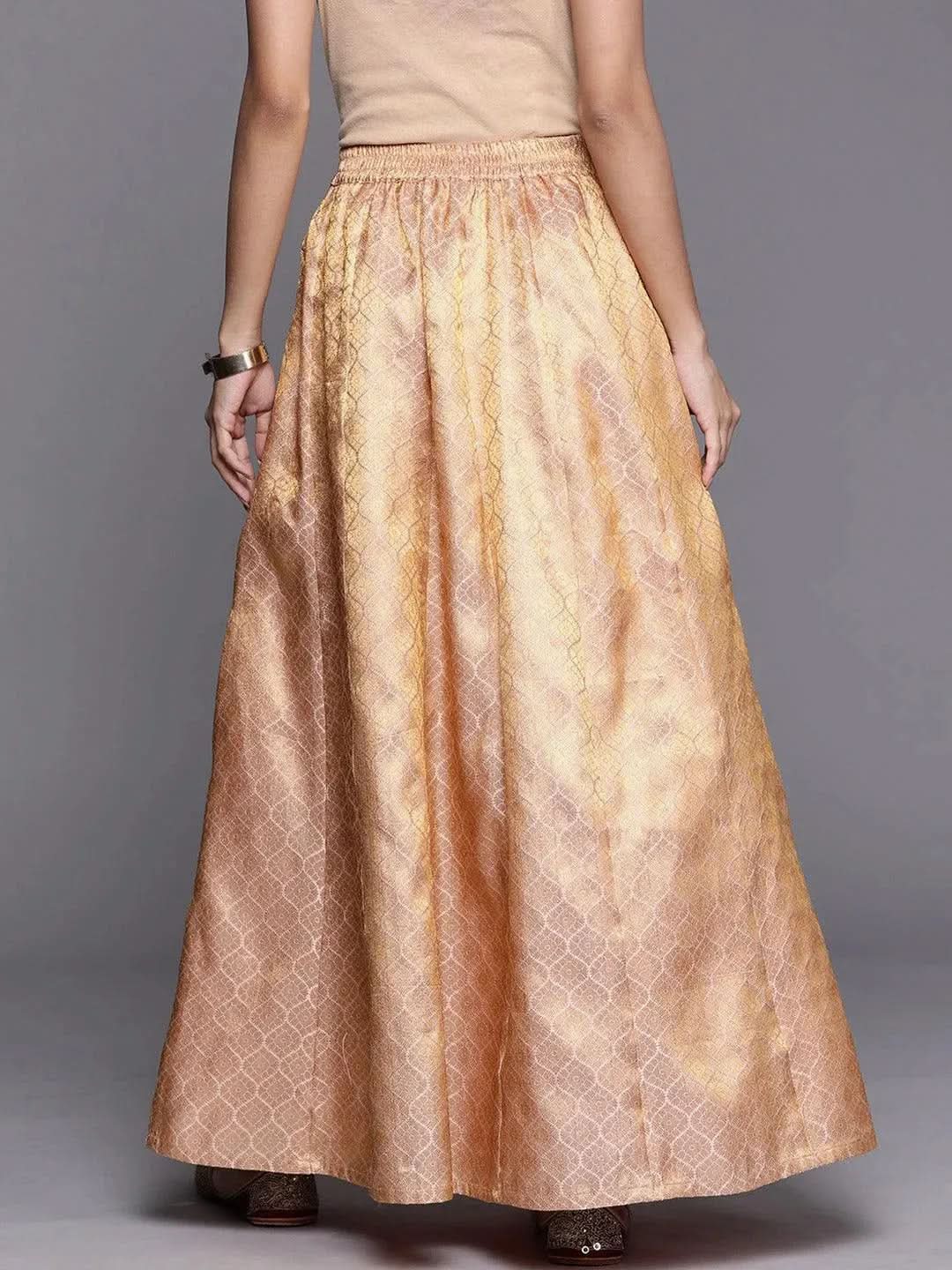 Gerua Pink Self Design Brocade Skirt