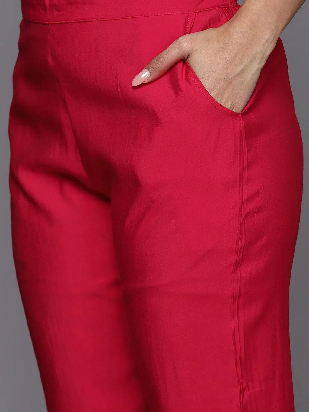 Gerua Pink Yoke Design Silk Blend Straight Suit With Dupatta