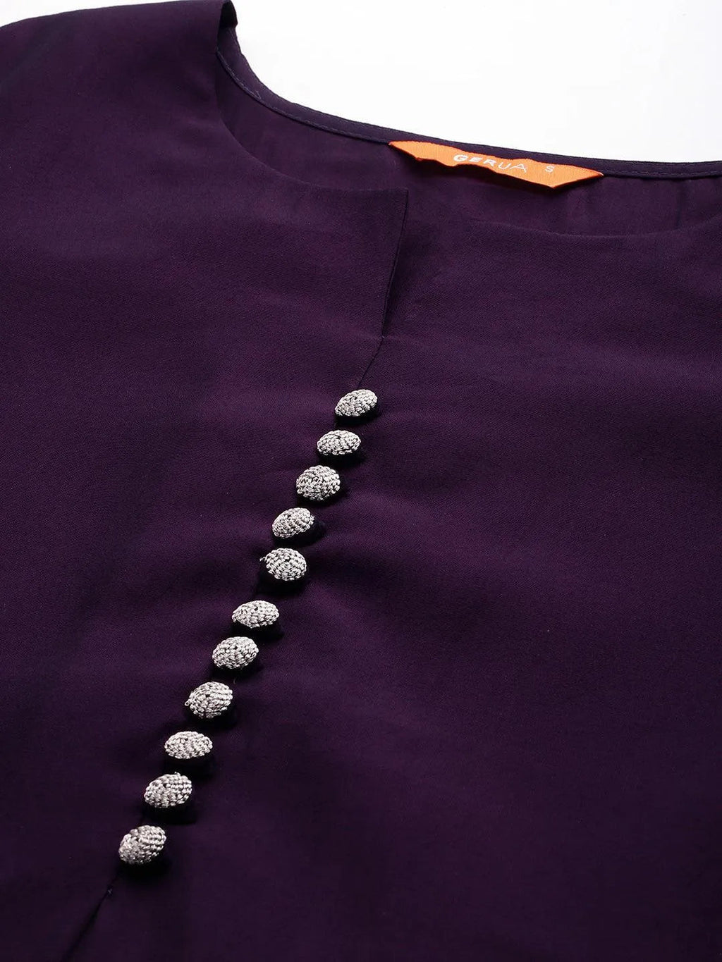 Gerua Purple Solid Silk Blend Straight Suit With Dupatta