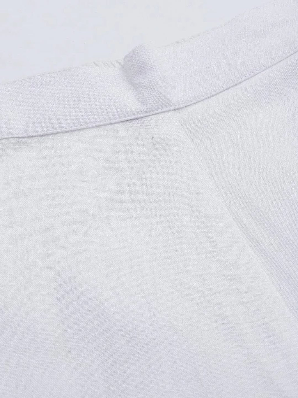 Libas White Solid Cotton Trousers