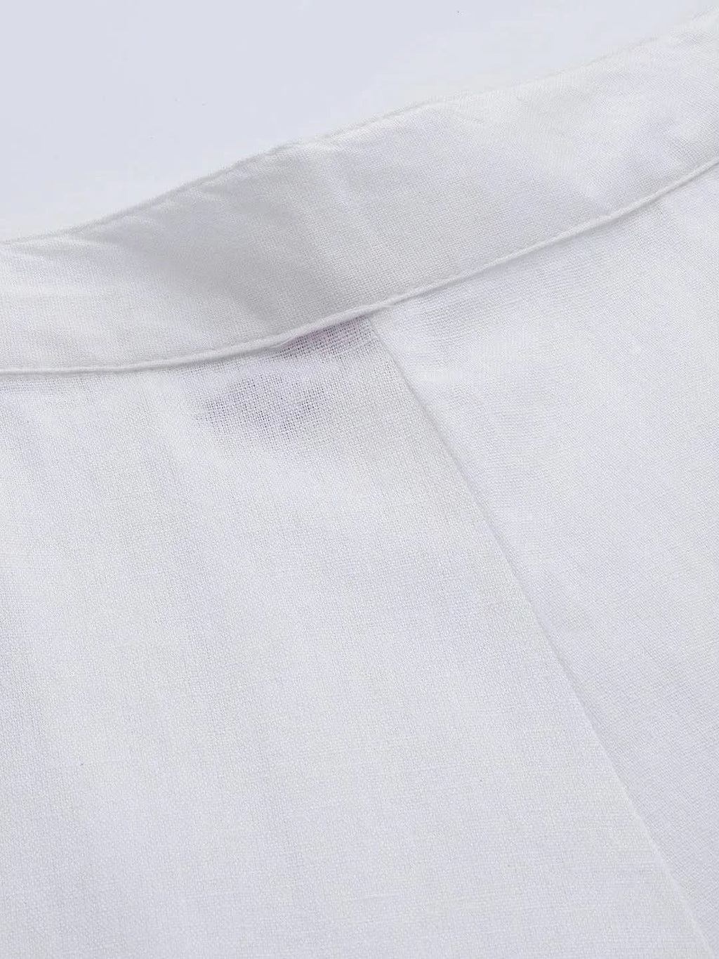 Libas White Solid Cotton Trousers